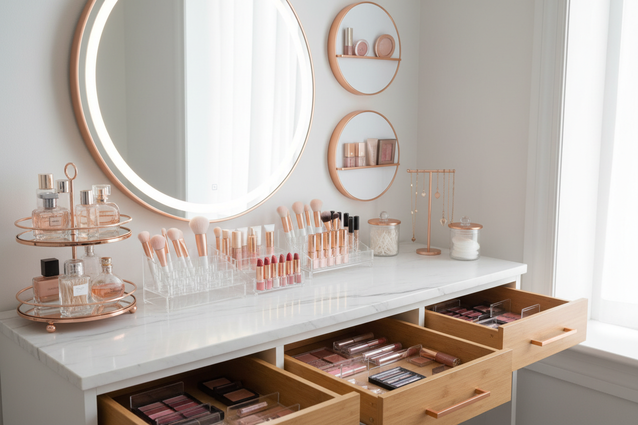 Clever Makeup Vanity Organization Ideas for a Neat Space