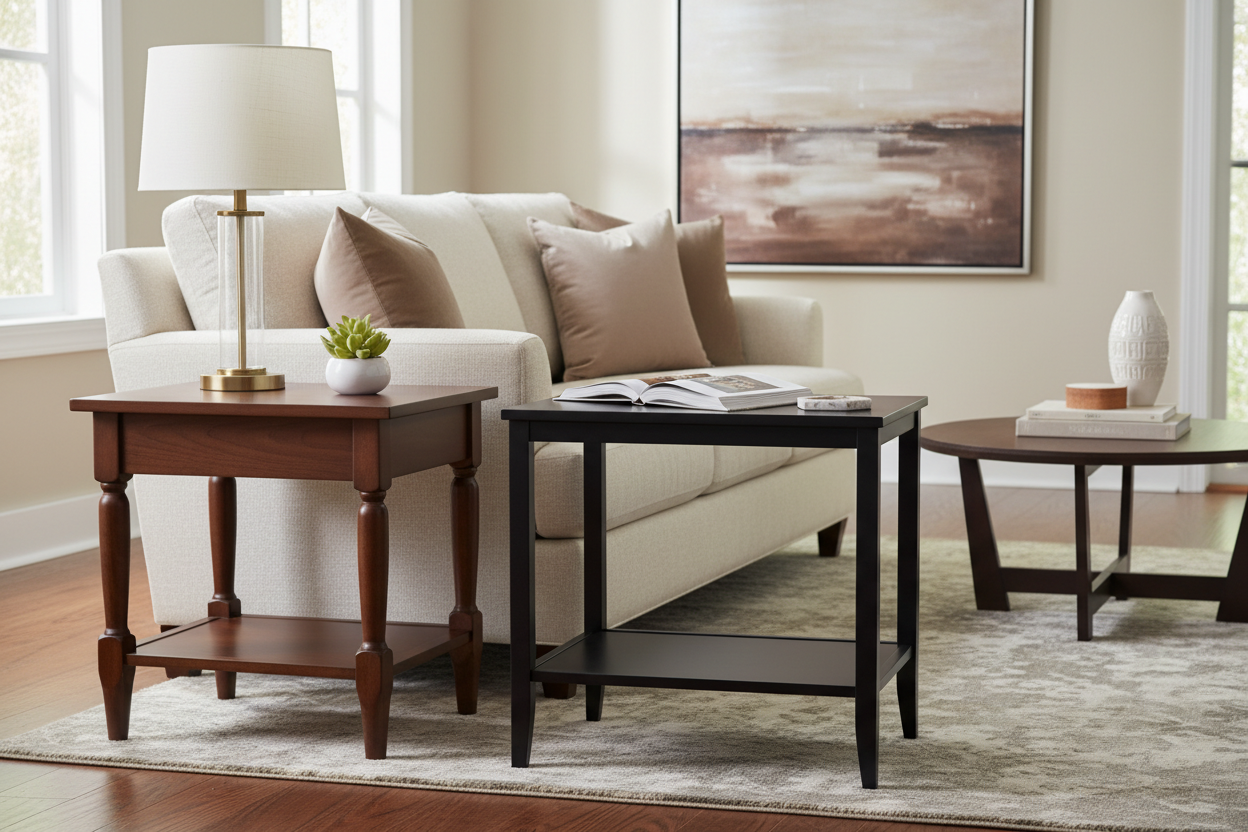 Elegant Black and Brown End Tables for Timeless Home Style