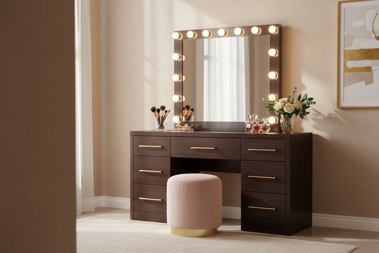 Elegant Espresso Makeup Vanities for a Stylish Home