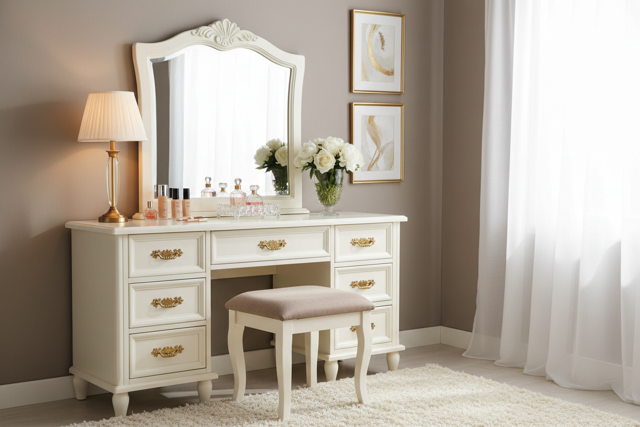 Elegant Ivory Makeup Vanity Ideas for a Chic Space