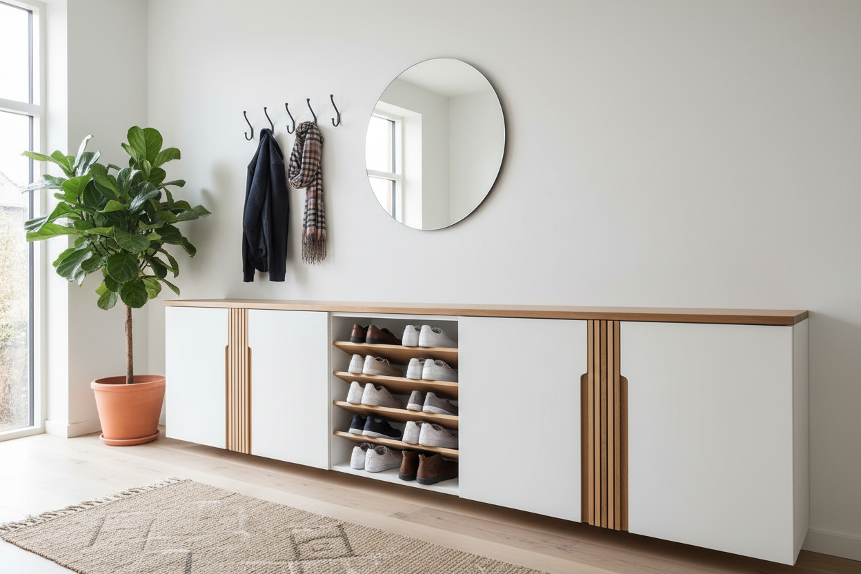 Elevate Your Foyer With This IKEA Entryway Shoe Organizer Hack