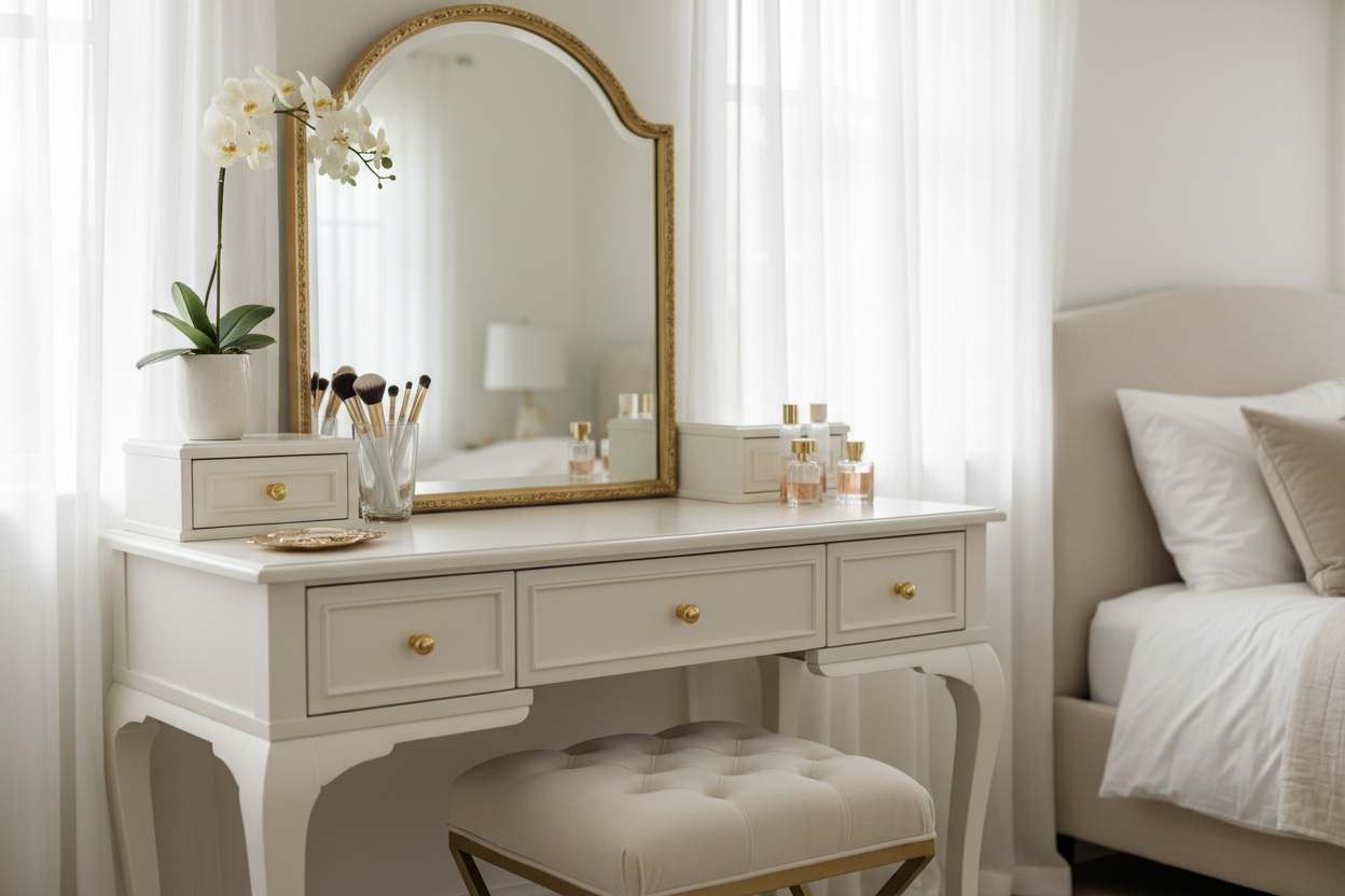 Elevate Your Space with an Off White Makeup Vanity