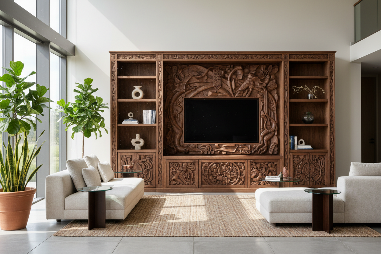 Carved Entertainment Center — Why It's Your Living Room's Artistic Anchor