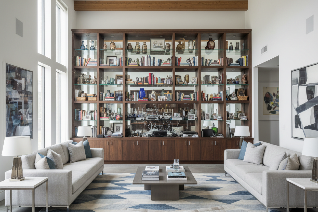 Your Living Room Showcase Is Too Cluttered (How to Fix It)