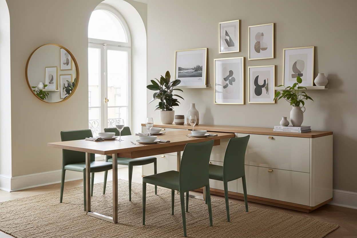 My Secret to Hosting in a Tiny Dining Room: A Cabinet With Table