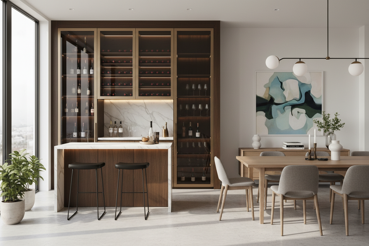 How a Wine and Storage Cabinet Saved My Minimalist Dining Room