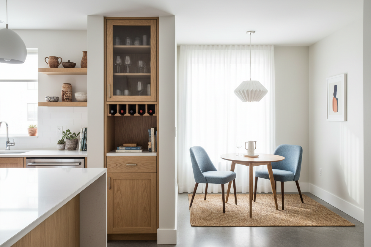 Why I Squeezed a Kitchen Cabinet With Wine Rack Into My Tiny Kitchen