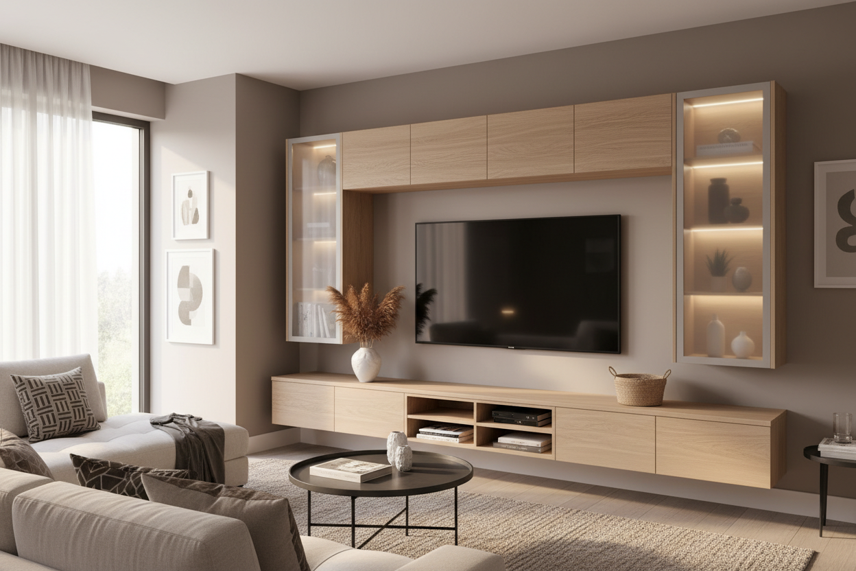 Your Mounted TV Looks Weird. Add a Flat Screen TV Wall Cabinet.