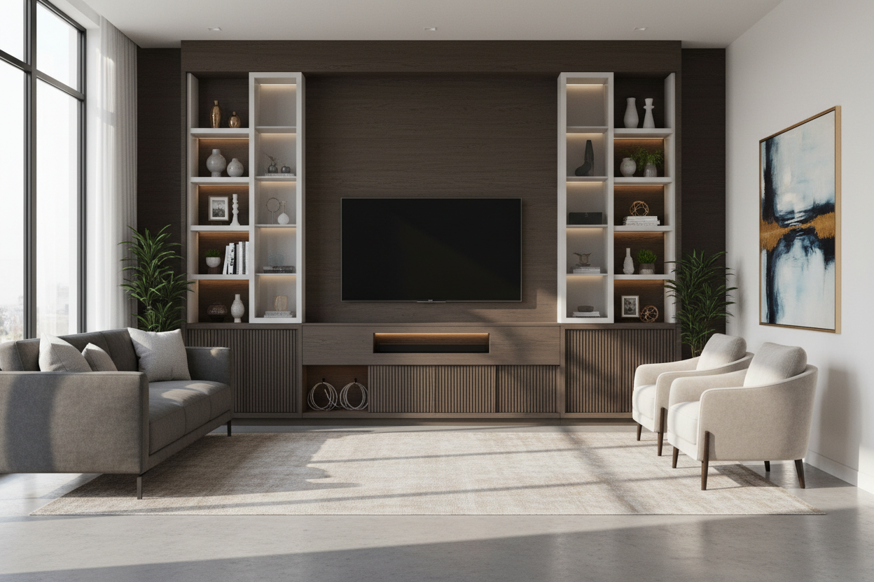 Can Modern Wall Units TV Setups Actually Hide a Soundbar?