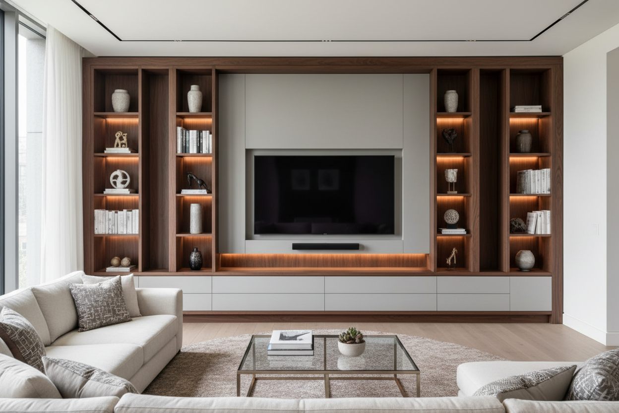 Your Giant Screen Looks Top-Heavy (And a 75 Inch TV Wall Unit Fixes It)