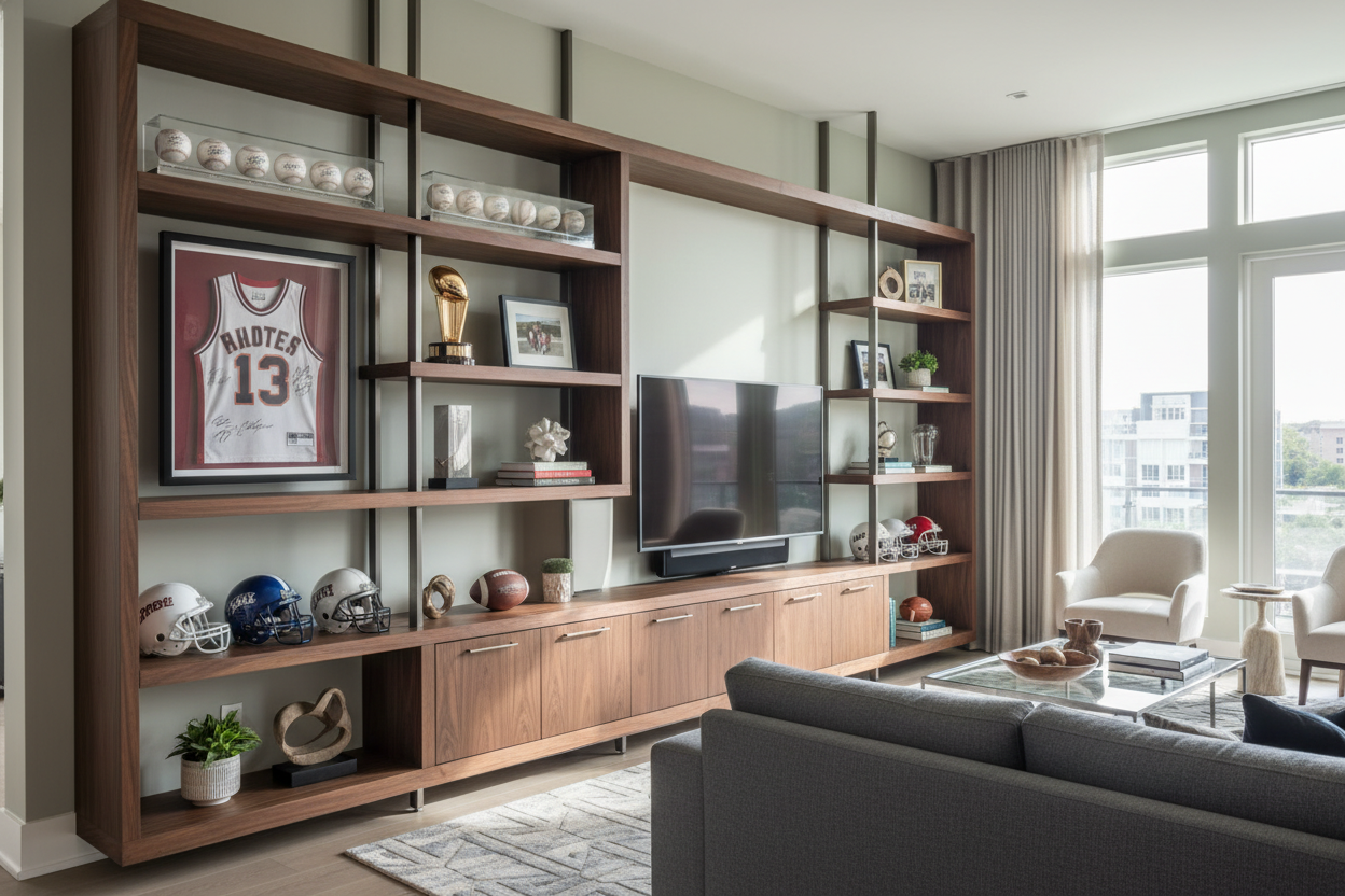 I Finally Styled a Shelf for Sports Memorabilia That Doesn't Look Tacky
