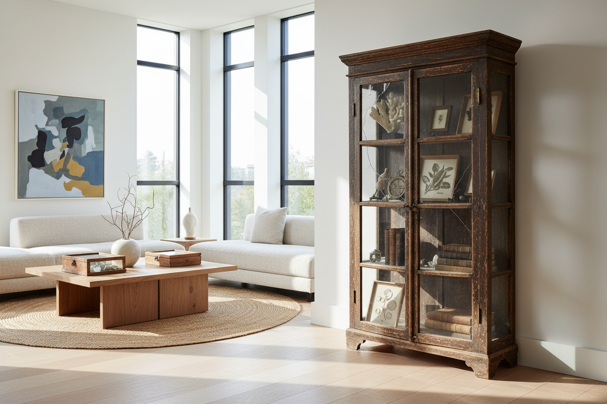 Why Your Modern Home Needs a Battered Display Case Antique