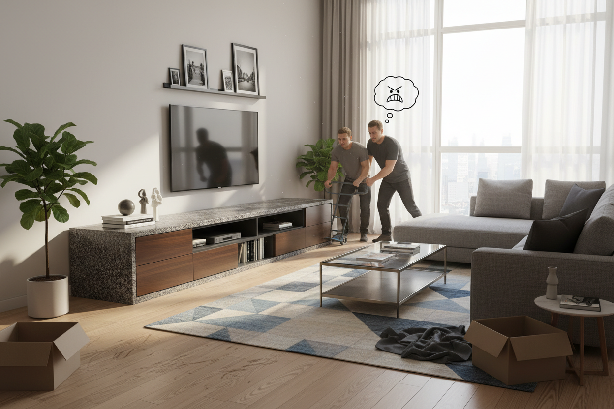I Bought a Granite TV Stand (And My Movers Completely Hate Me)