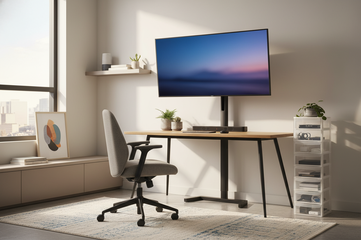 Is Your Desk Too Small for That Screen? Try a TV Monitor on Stand