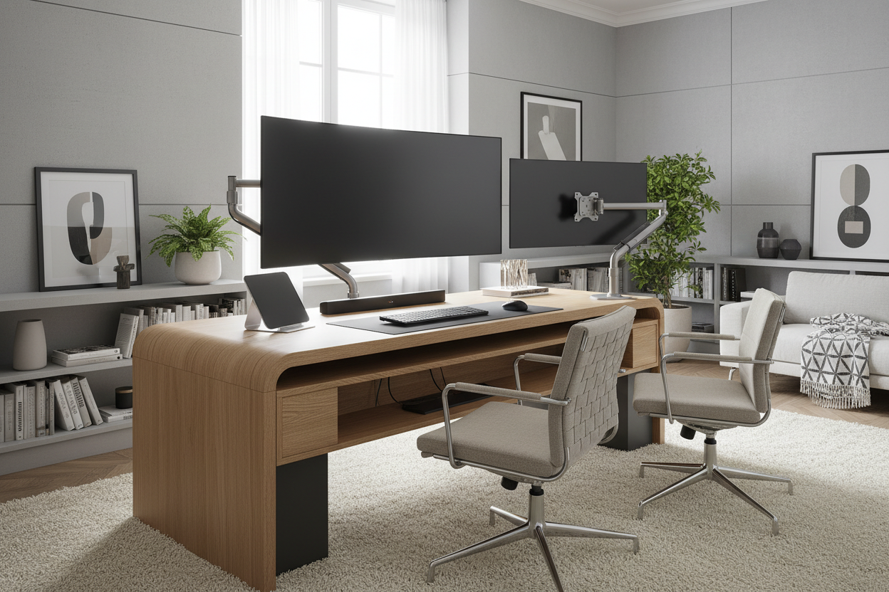 How a TV Desktop Mount Saved My Absurdly Large WFH Screen