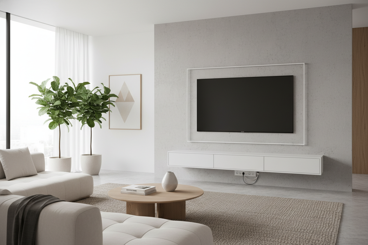 I Faked a Floating Screen With a TV Hanging Stand Wall Setup