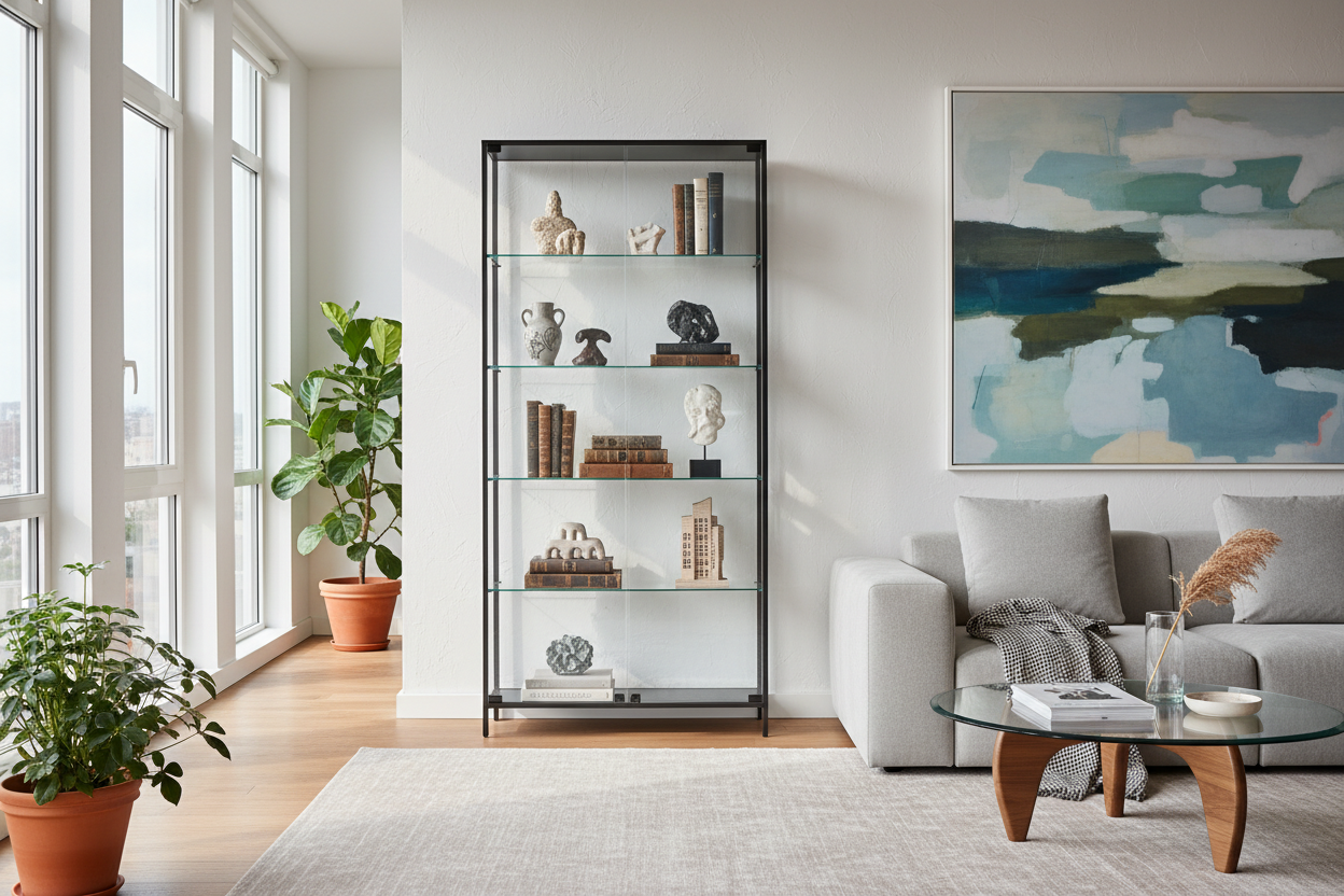 Why I Put a Glass Display Showcase Cabinet in My Living Room