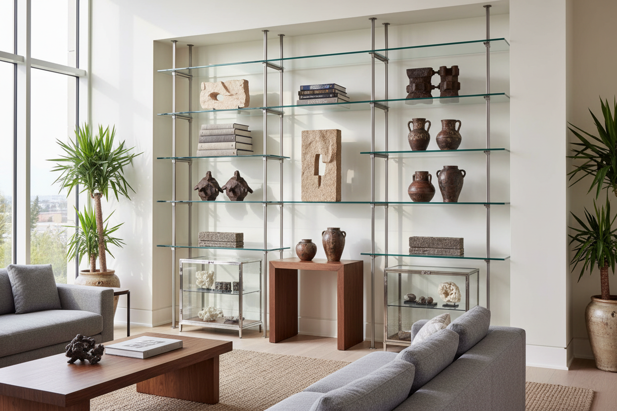 I Refuse to Put Heavy Decor on Anything But Retail Glass Shelving
