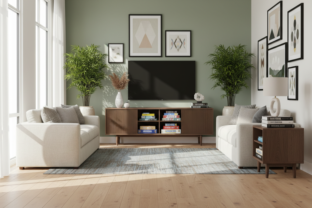 We Finally Hid Our Board Game Hoard Inside a Sideboard TV Stand