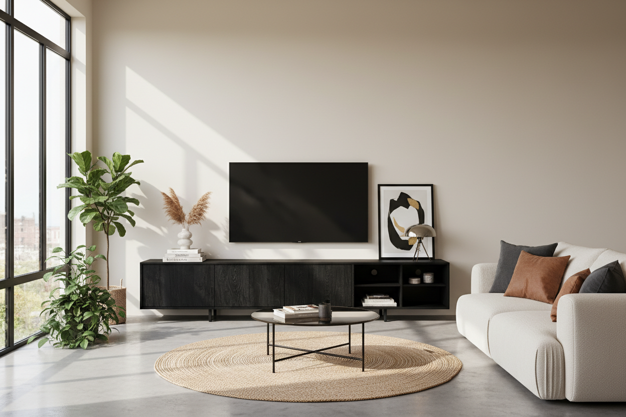 I Swapped My White Oak Unit for a Solid Wood TV Stand Black
