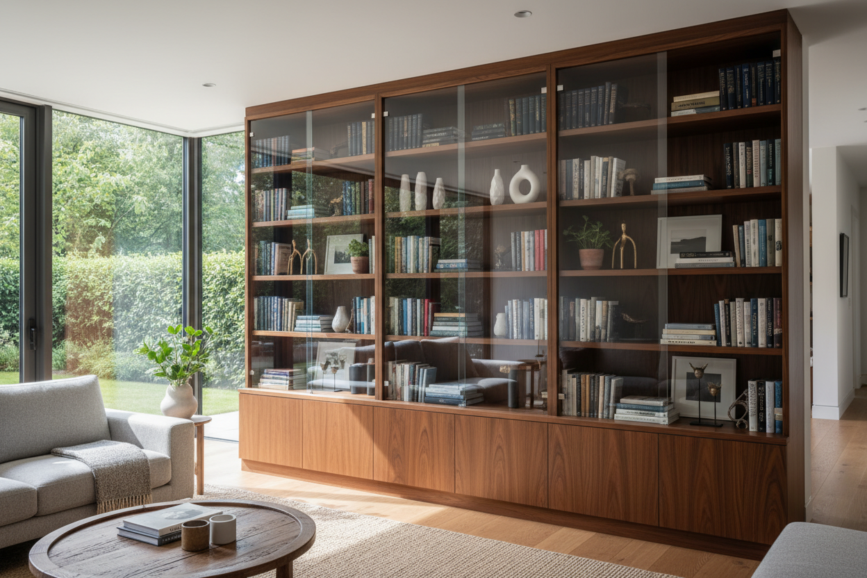 The 60/40 Rule for Styling a Glass Bookcase Cabinet