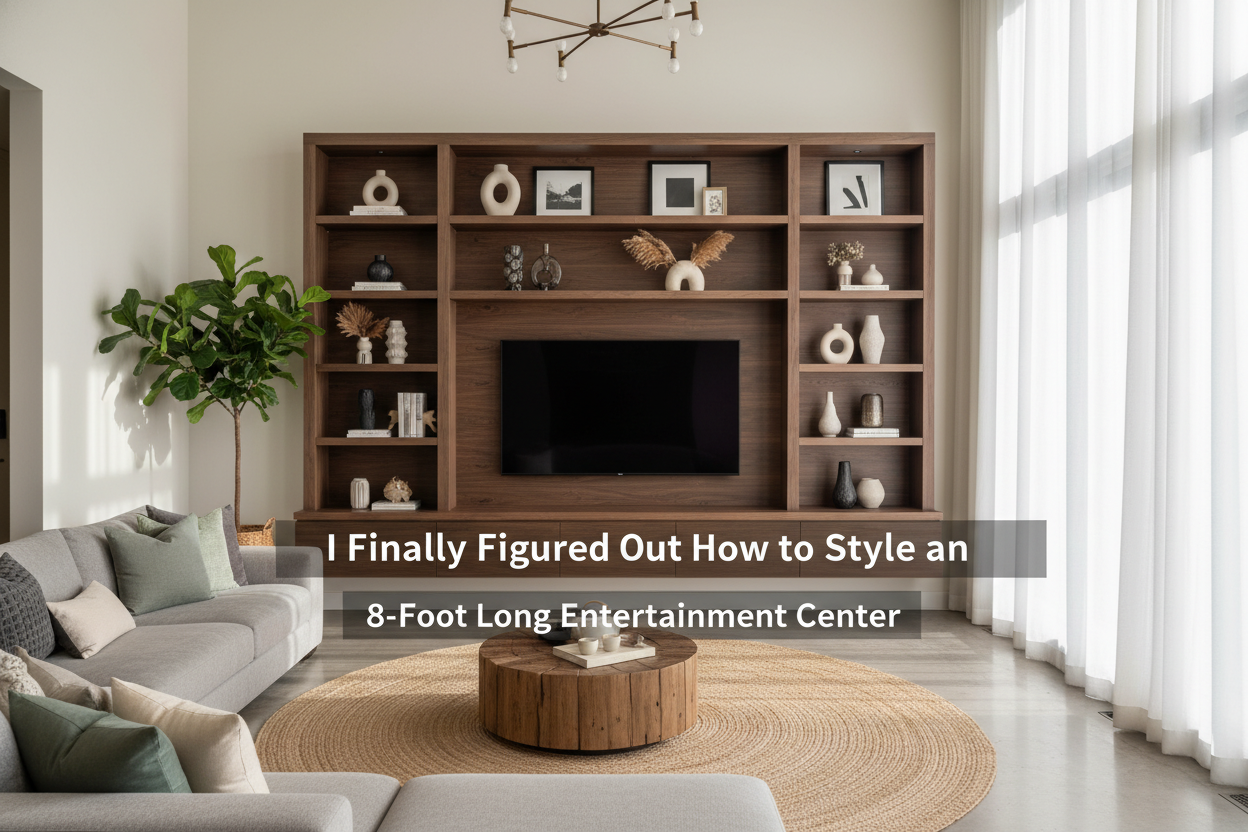 I Finally Figured Out How to Style an 8 Foot Long Entertainment Center