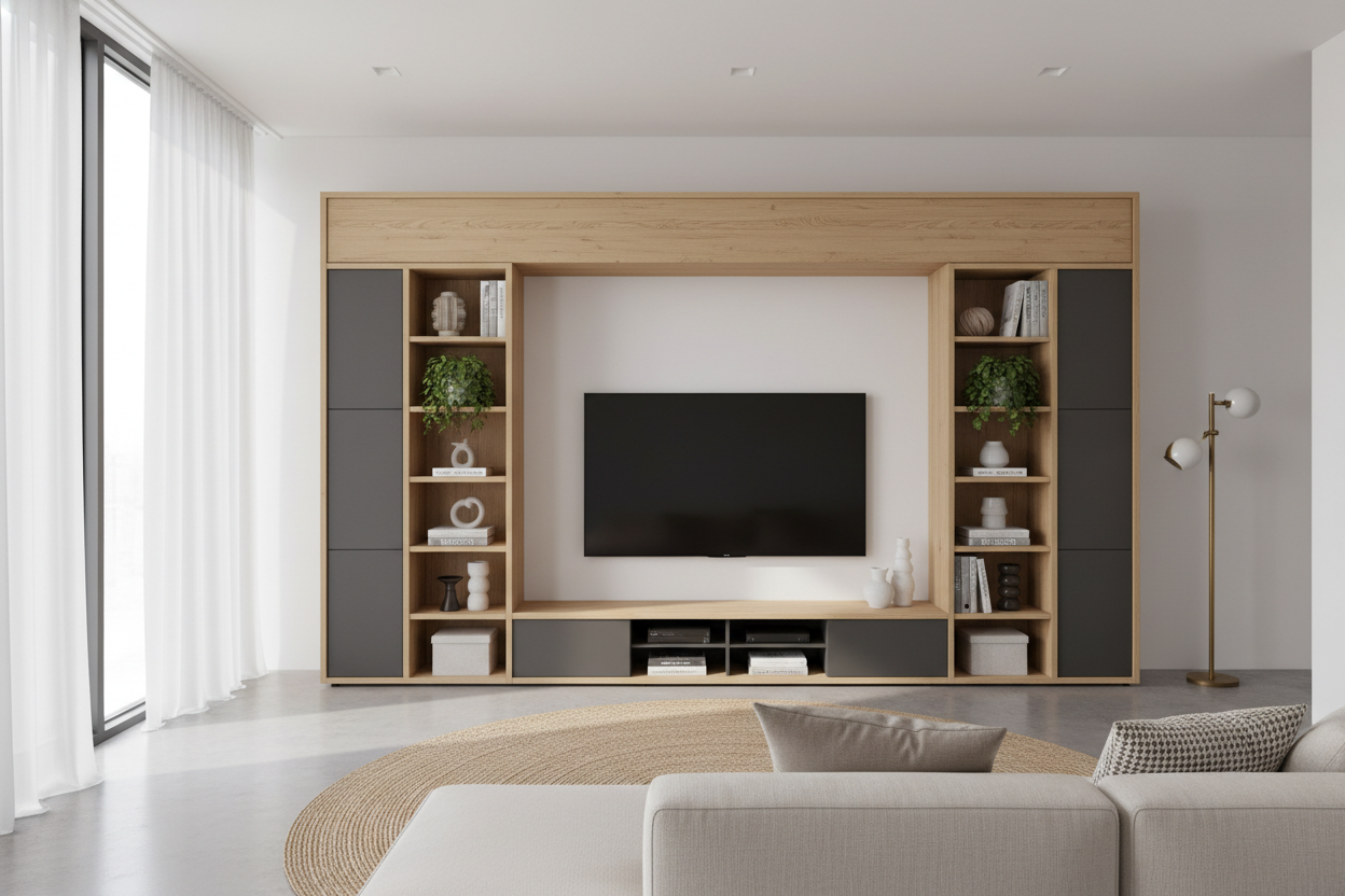 I Used a Bridge for Entertainment Center Towers to Fake a Built-In