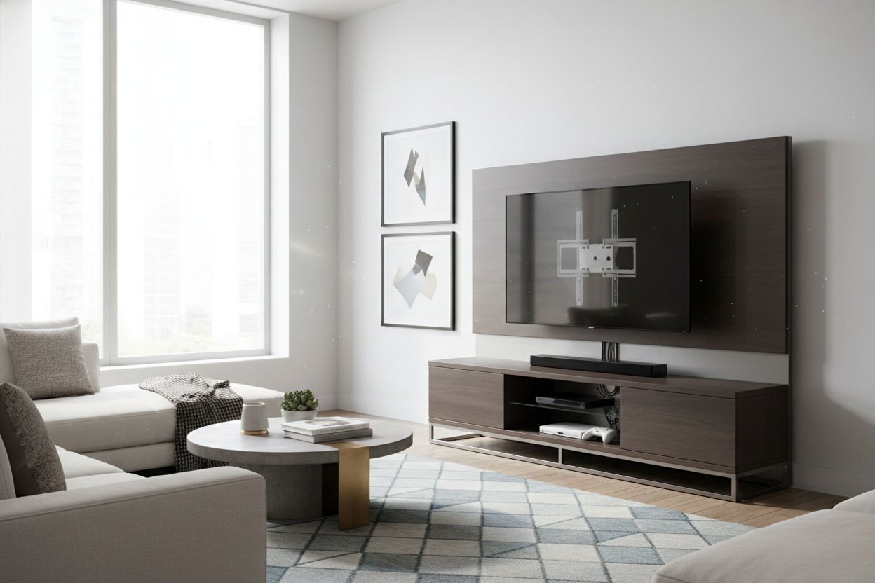 How an Entertainment Center With TV Mount Fixed My Cord Nightmare