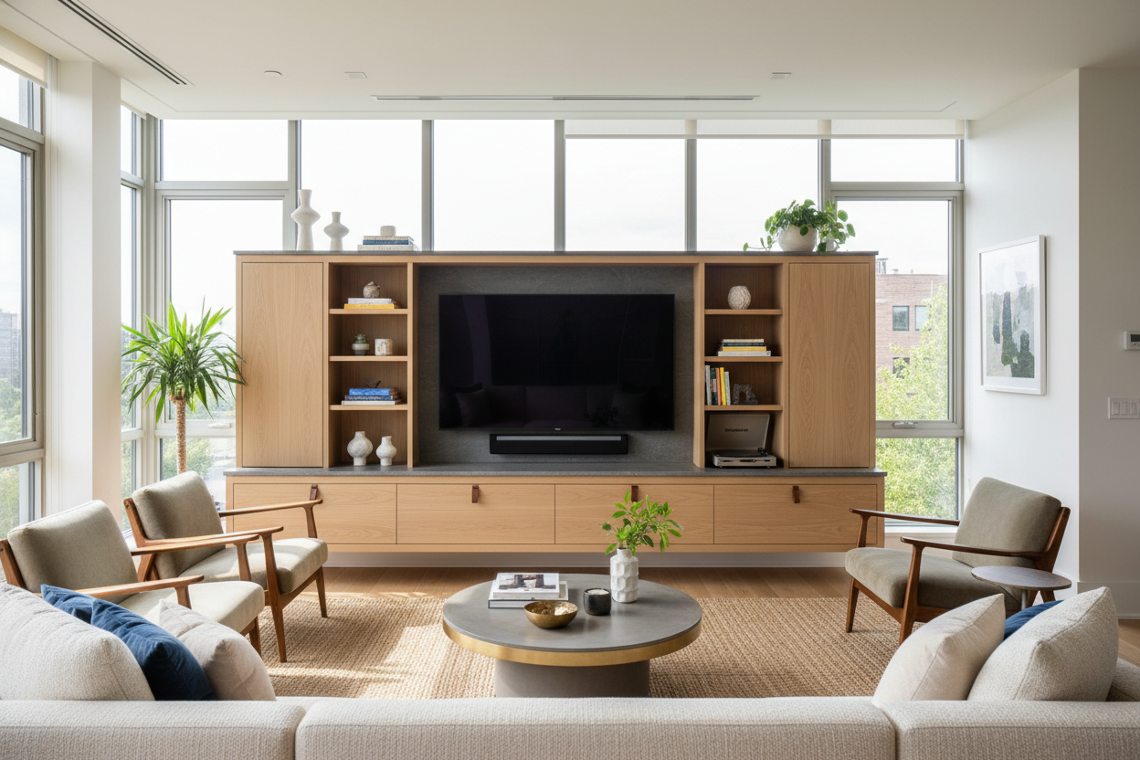 The Golden Rule for Sizing an Entertainment Center 55 TV Combo