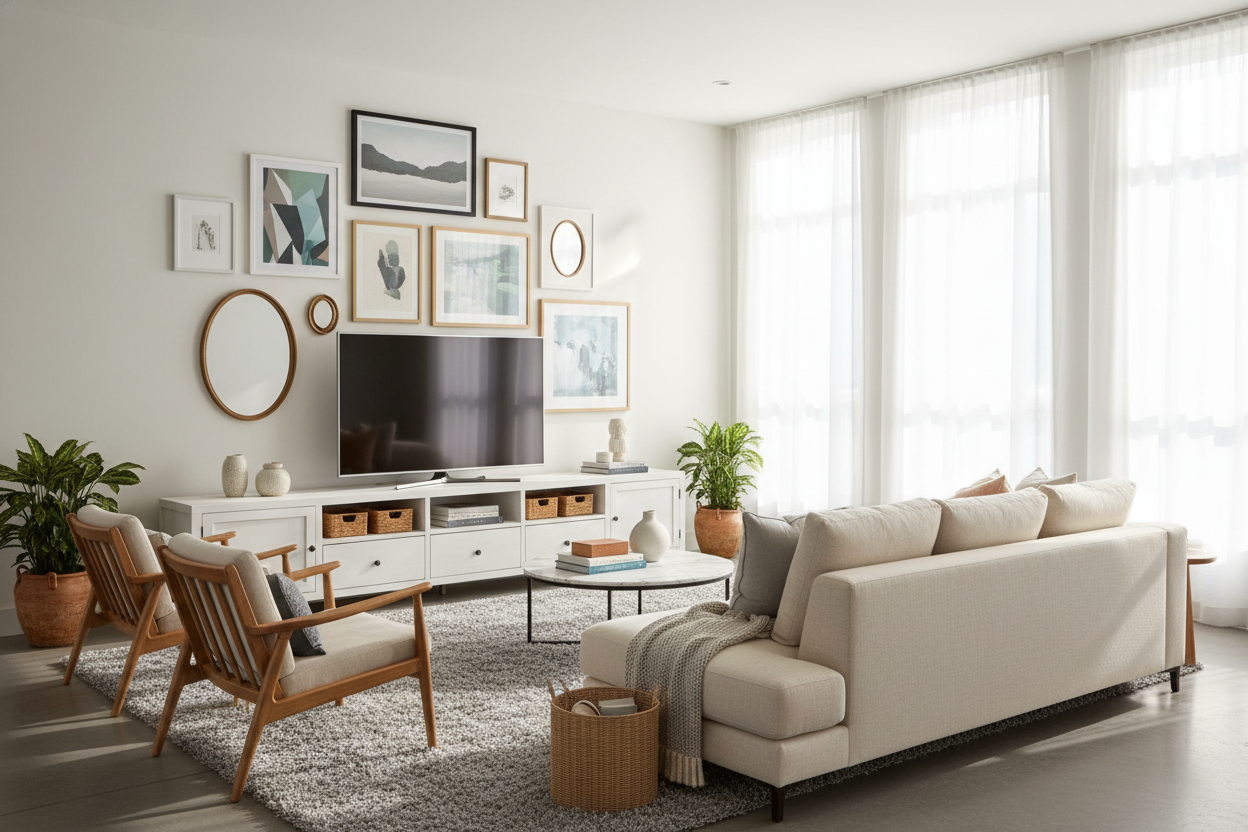 You Don't Need a Frame TV, Just a Low TV Stand With Storage