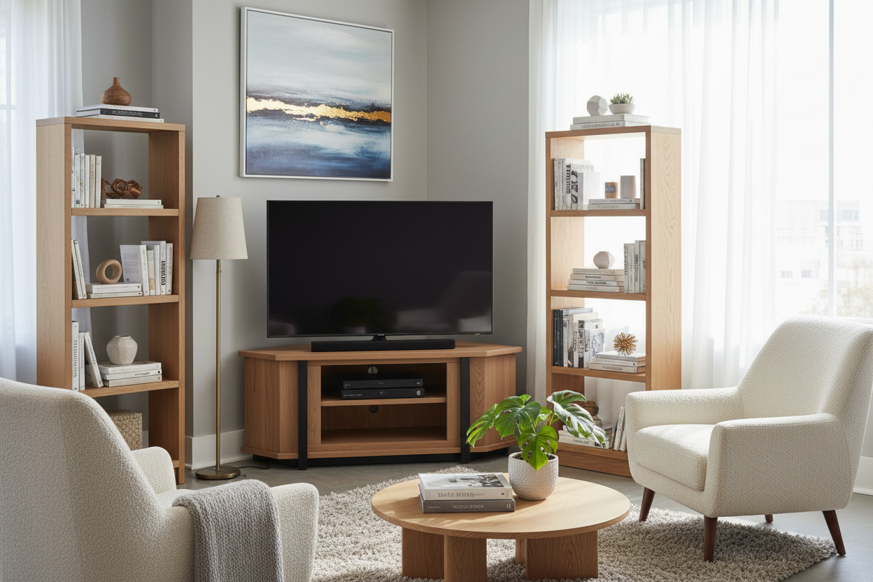 The 3 Layout Rules for Styling a Corner TV Stand (50 Inch)