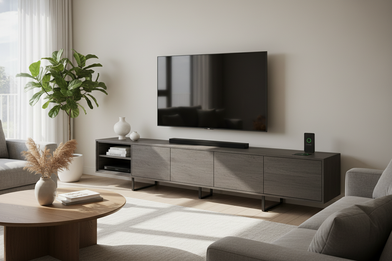 How a TV Stand for 55 Inch TV With Storage Hid My Tech Mess