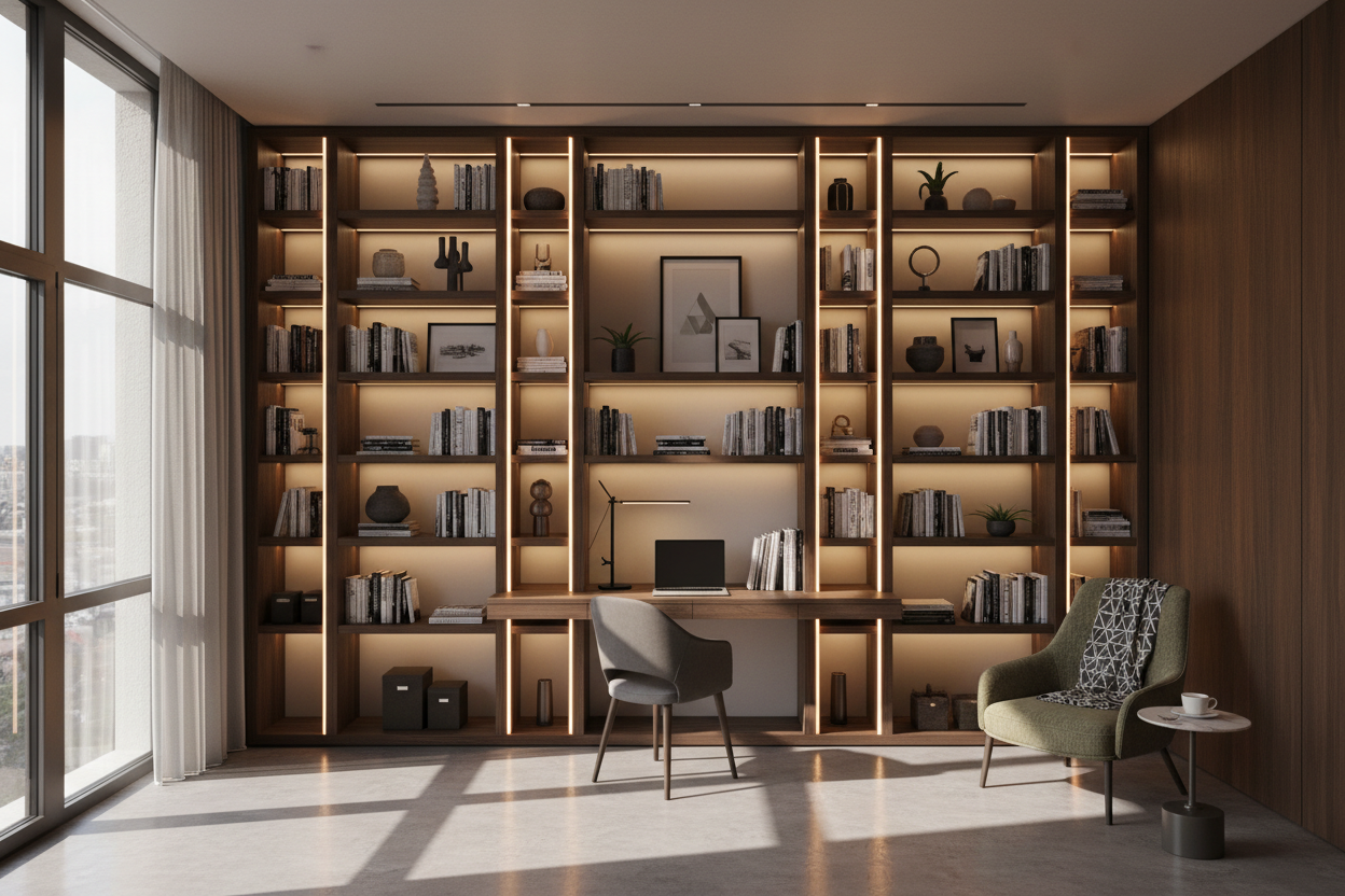 I Was a Pre-Lit Hater Until I Got a Bookshelf With LED Lights