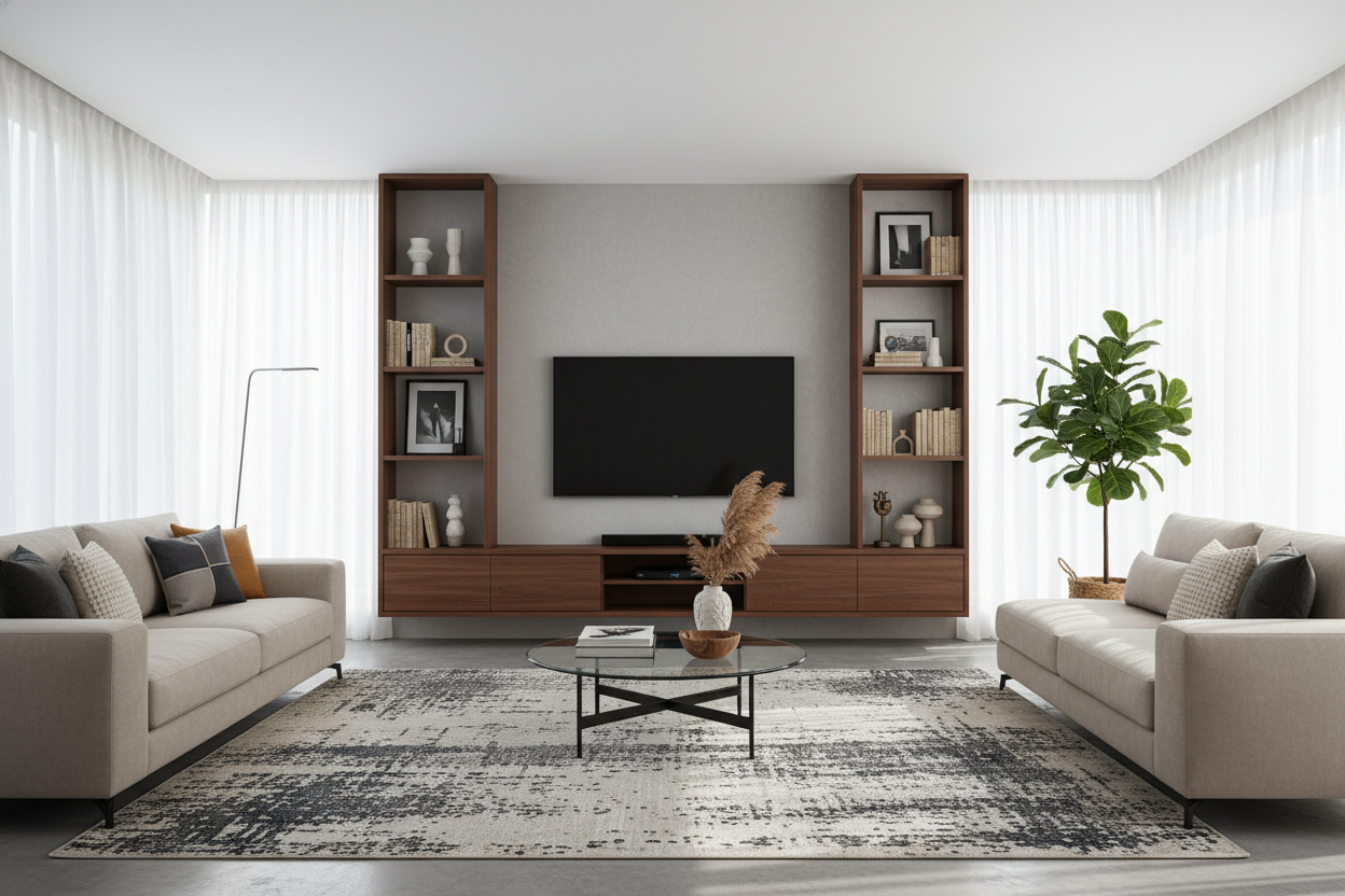 I Swore Off Dark Wood Until I Found This Espresso Floating TV Stand