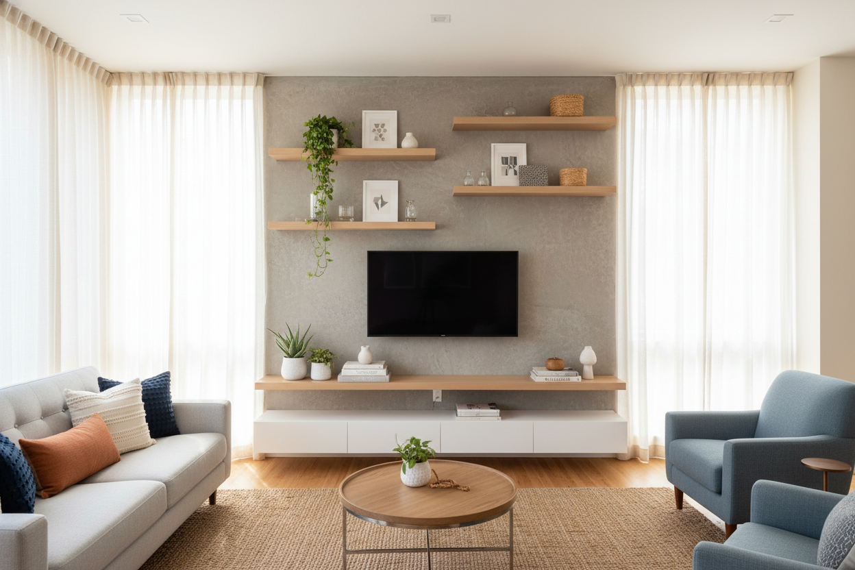Why Your Shelf Above TV Looks Weird (And How to Fix It)