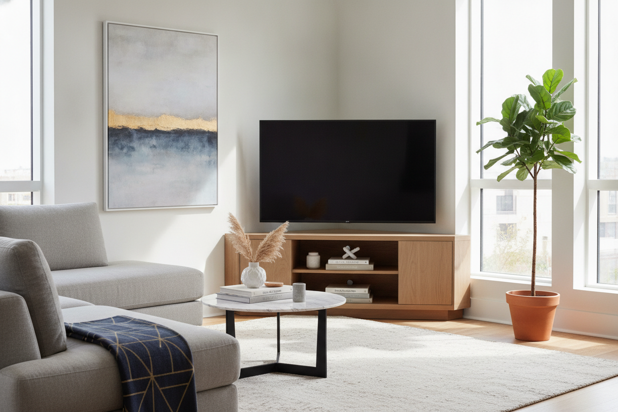I Finally Found a Corner TV Unit Contemporary Enough for My Room