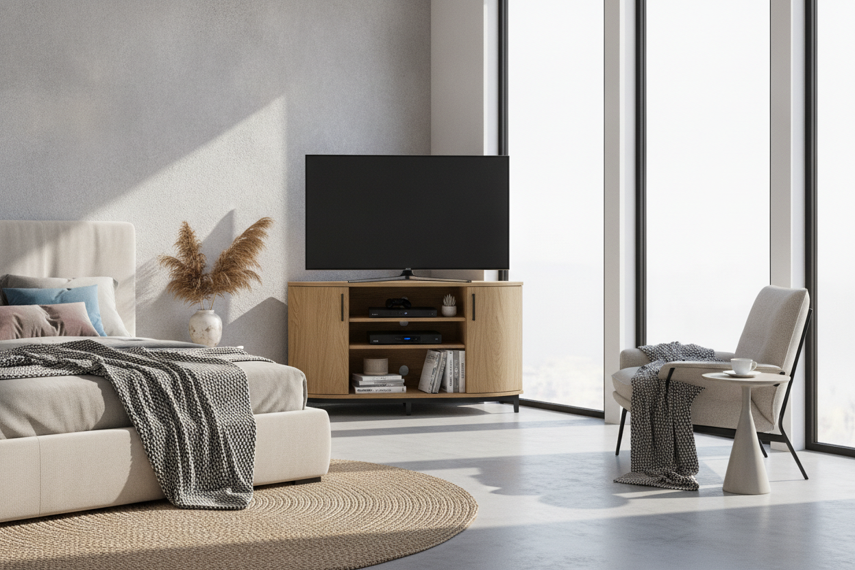 I Swapped My Dresser for a Corner Tall TV Stand (And I Love It)