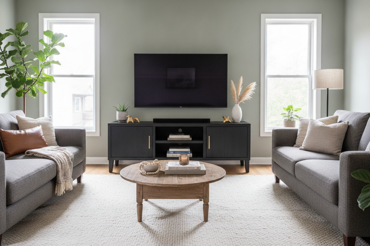 The $200 Black TV Stand Home Depot Sells That Looks Custom