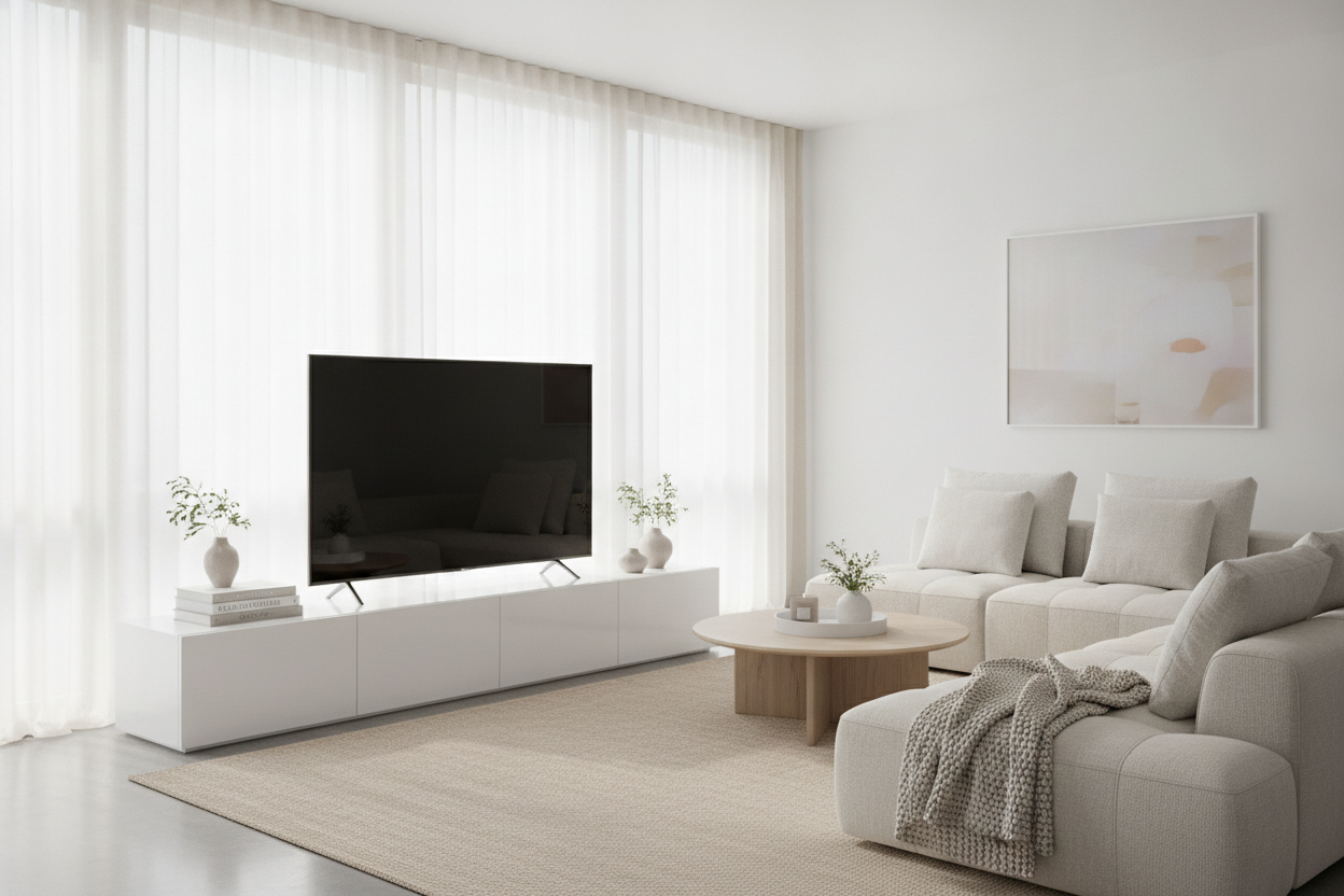 Why a White Minimalist TV Stand Is the Ultimate Visual Cleanse
