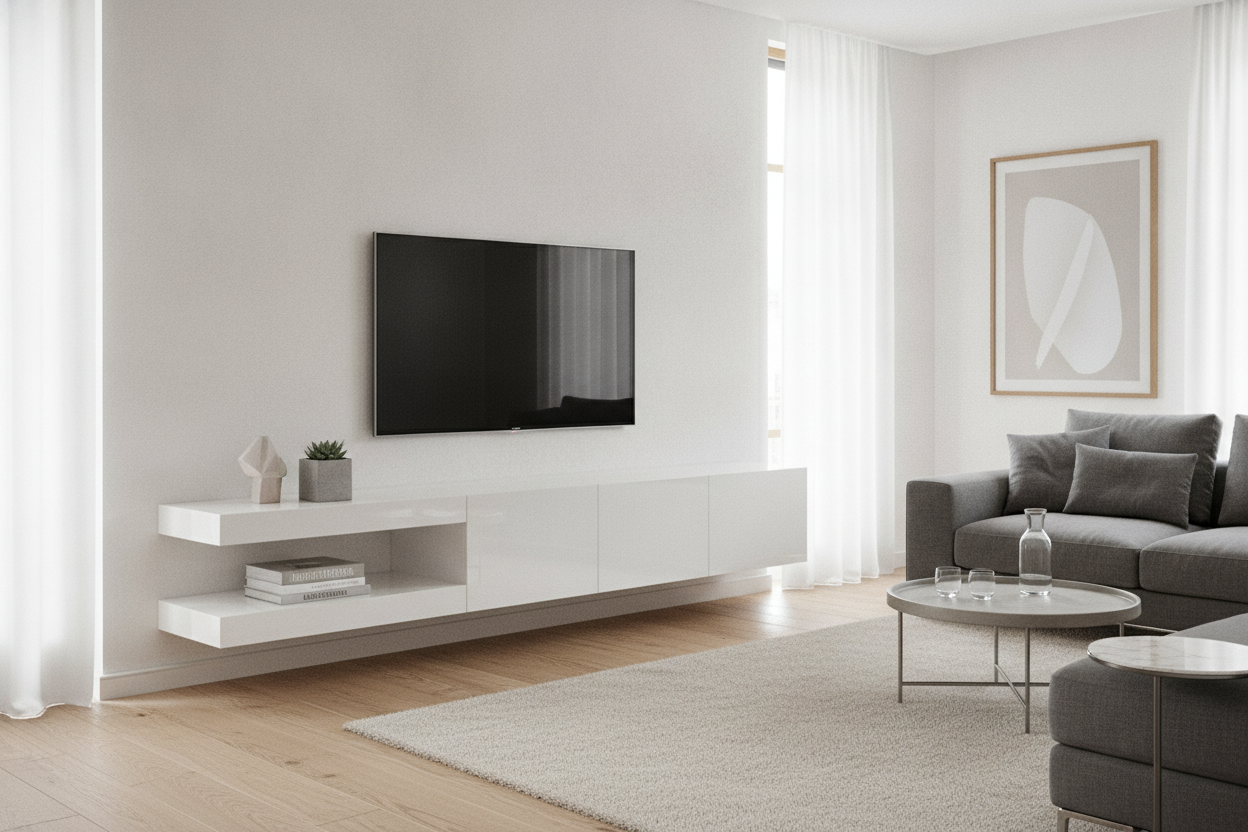 Is a Floating White Gloss TV Unit Too Modern for a Normal House?