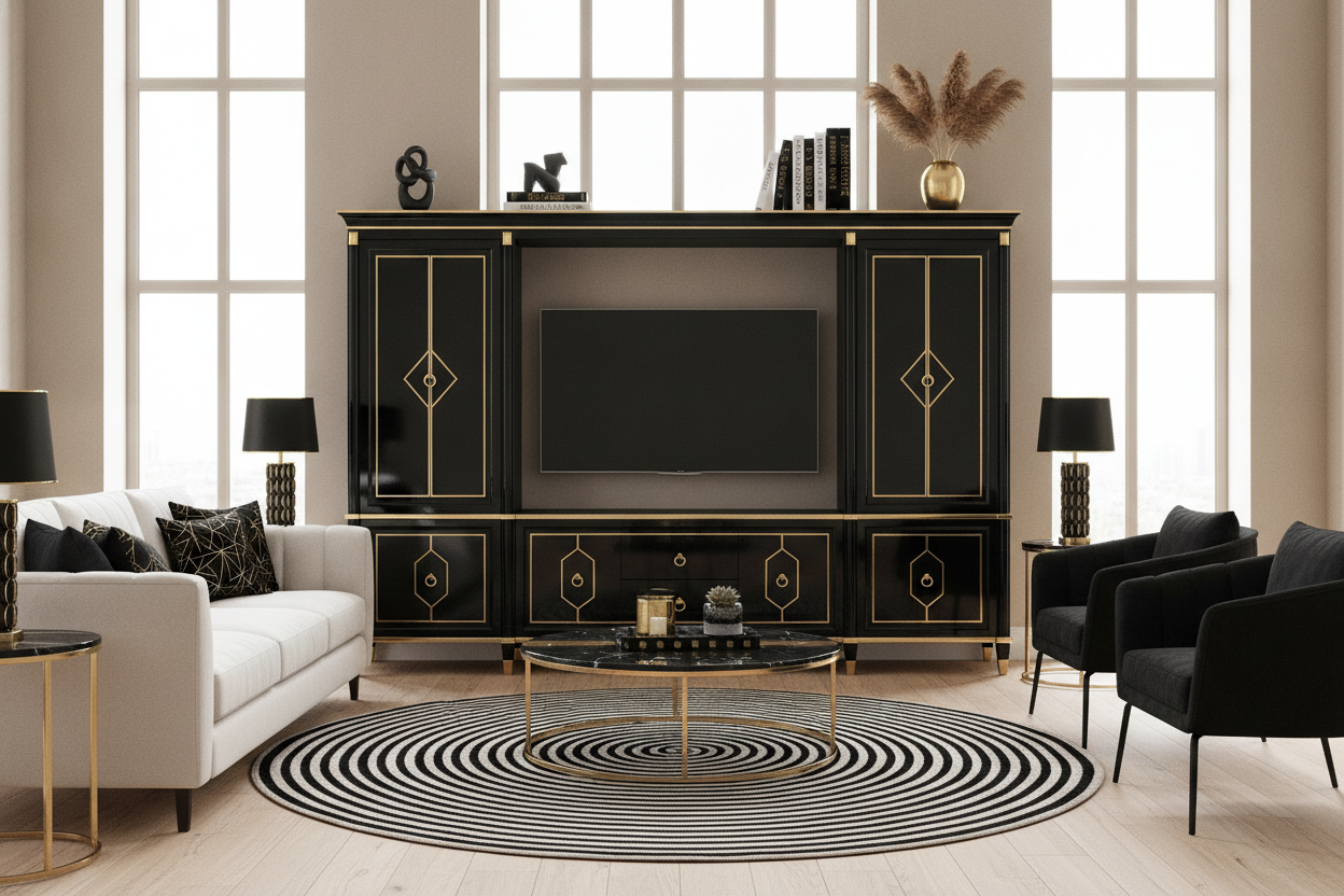 Why a Black and Gold TV Stand Fixed My Boring Beige Room