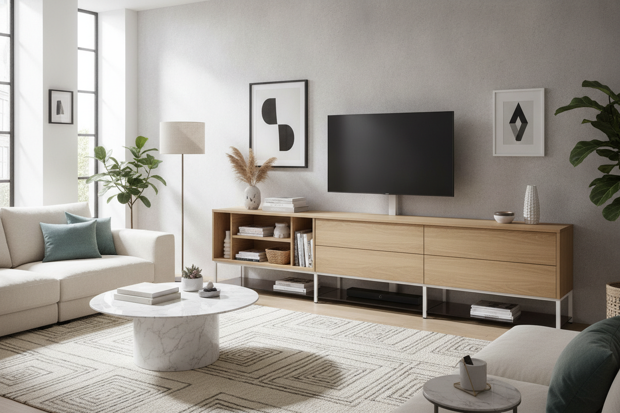 I Cured My Clutter With a TV Stand With Shelves and Drawers