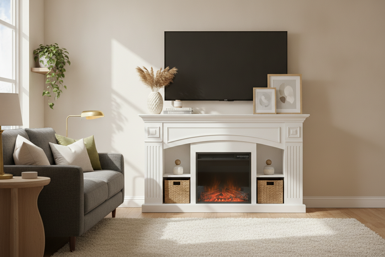 How I Faked an Architectural Hearth With a Mantel TV Stand