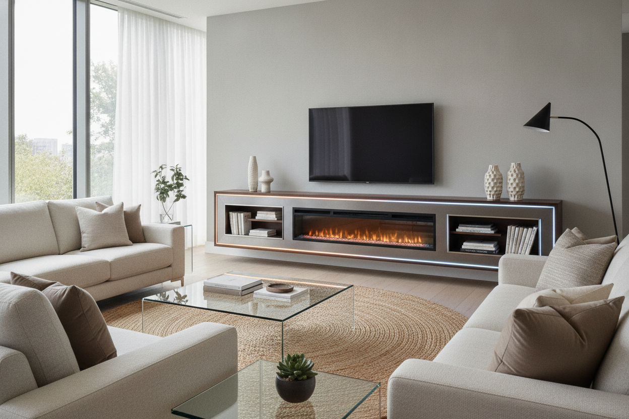 My Fireplace TV Stand With LED Lights Doesn't Look Like a Dorm Room
