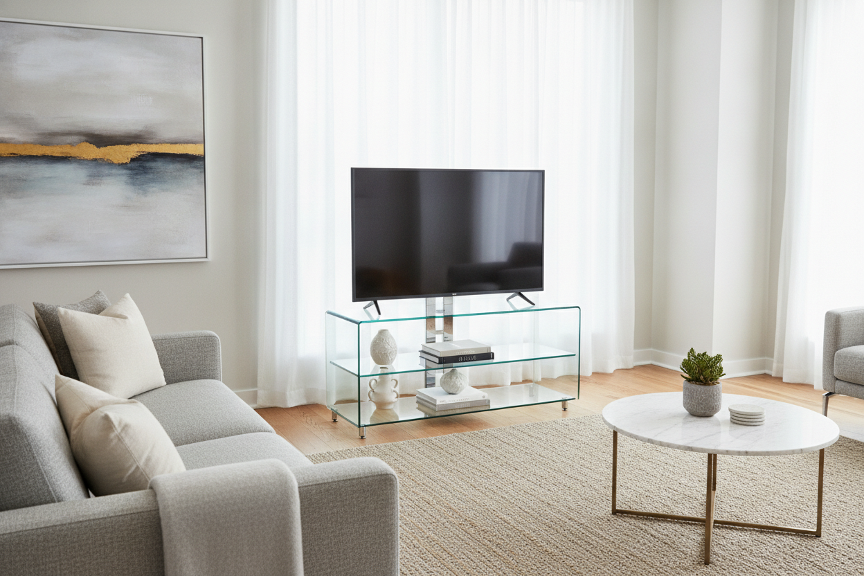 Why My 60 Inch Glass TV Stand Doesn't Look Like a 90s Bachelor Pad