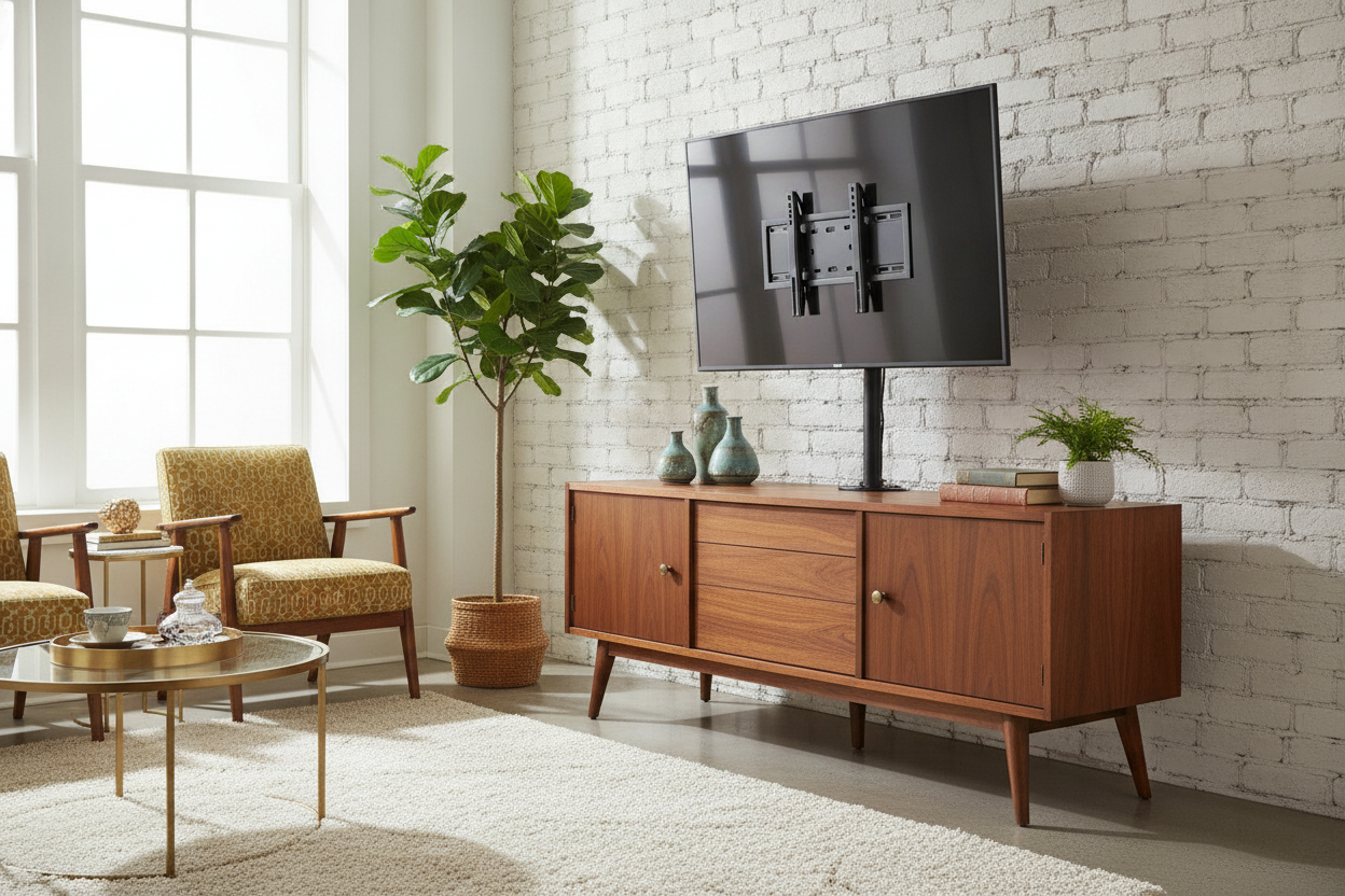 I Saved My Vintage Credenza With a Universal TV Stand 65 Inch