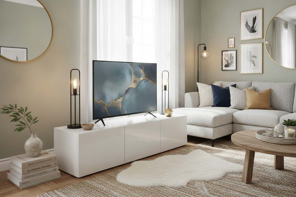 The Secret to Making a 32 Inch White TV Stand Look Expensive