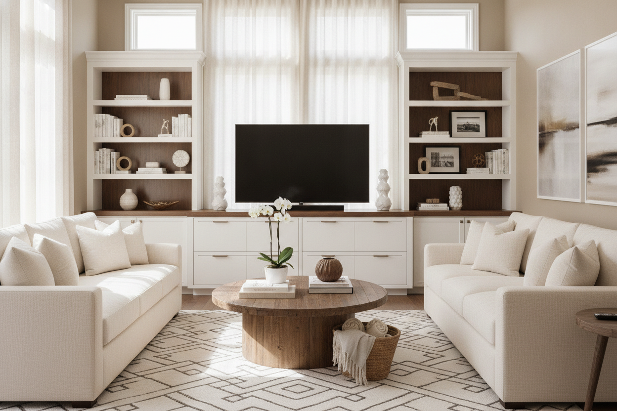 We Clashed on Decor, So We Bought a White and Brown TV Stand