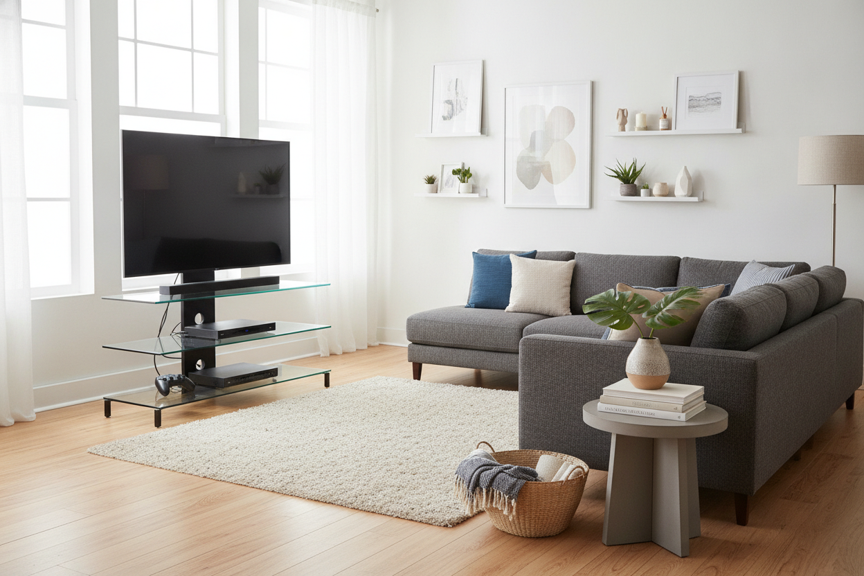 I Bought a TV Stand 3 Tier Glass Unit (And Hid Every Single Cord)
