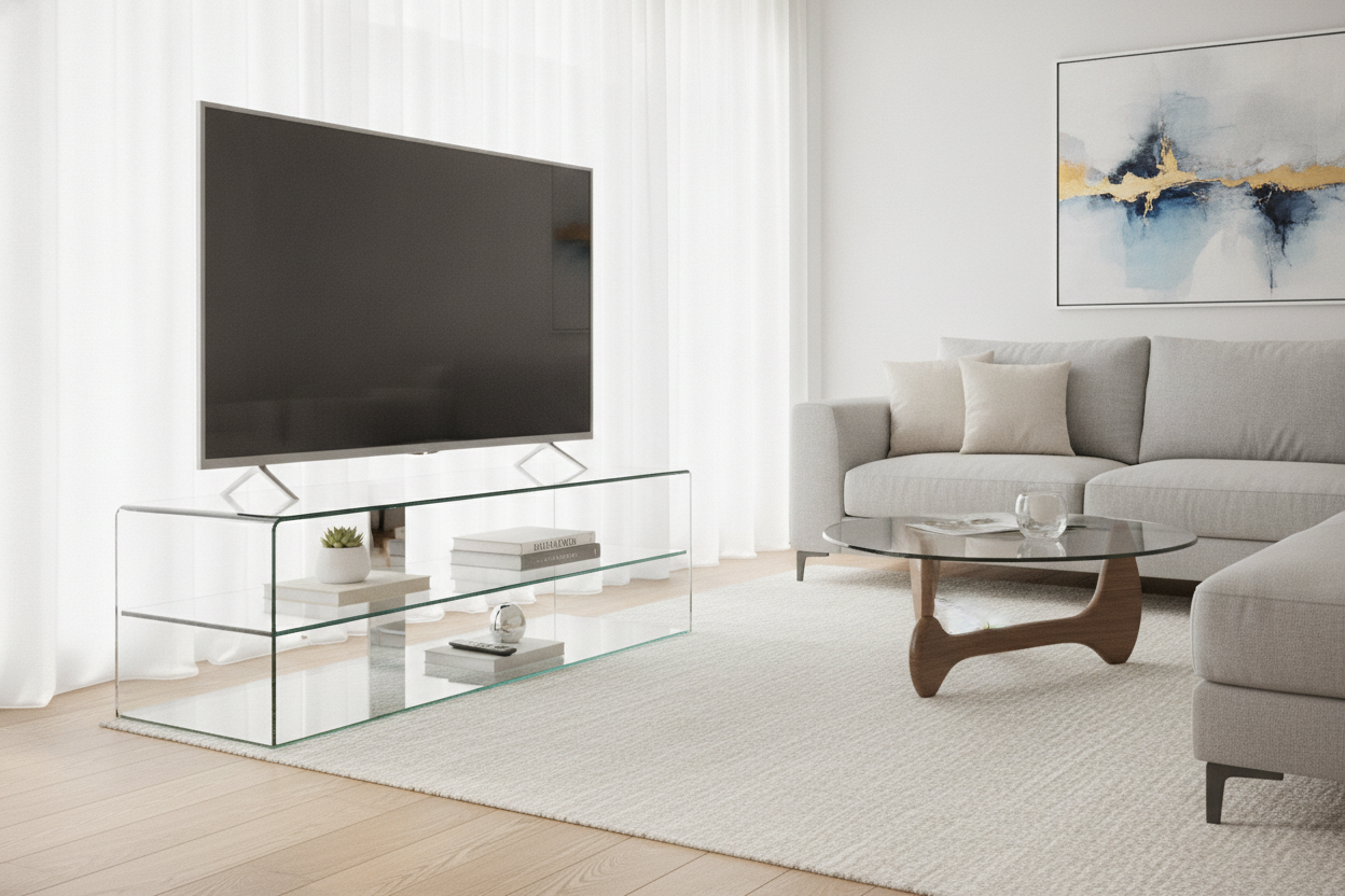 Stop Buying Floor-Bound Consoles: Try a TV Stand Table Glass